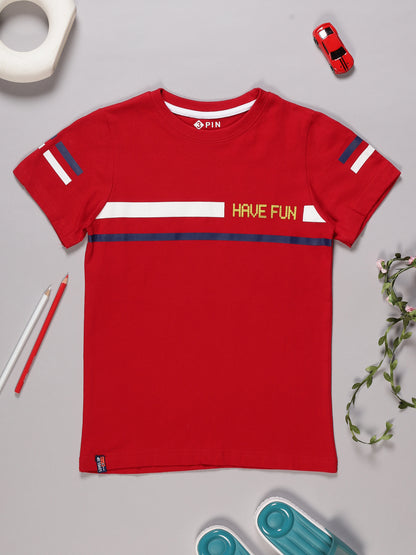 Boys Cotton Printed Round Neck T-Shirt - Pack of 5