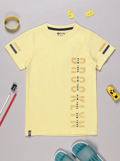 Boys Cotton Printed Round Neck T-Shirt - Pack of 5