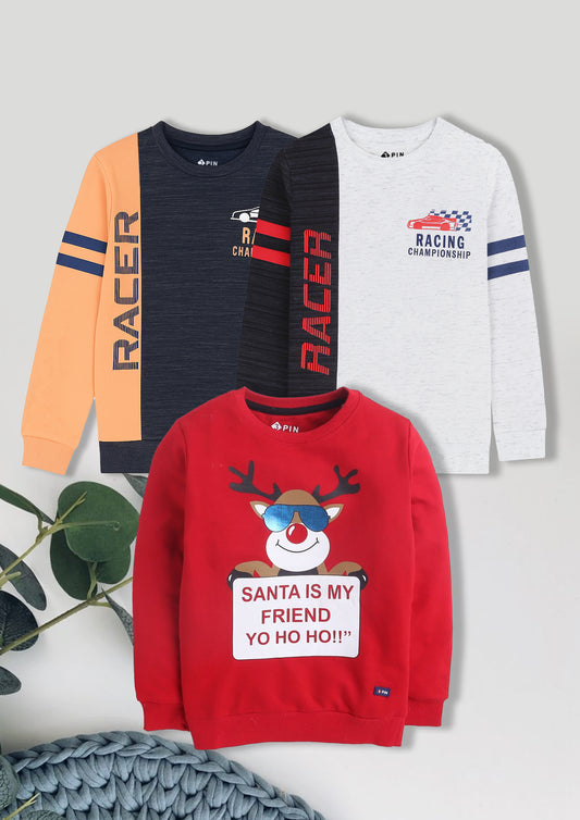 Boyz Cotton Sweatshirts - Pack of 3