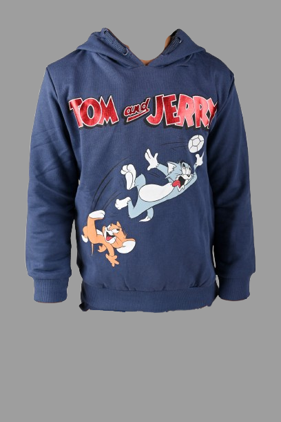 Kids Tom and Jerry Printed Hoodie and All over printed Joggers - Navy