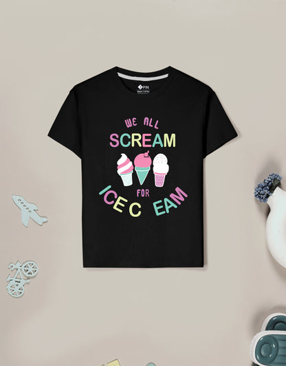 Girls Cotton Printed Round Neck T-Shirt - Pack of 5