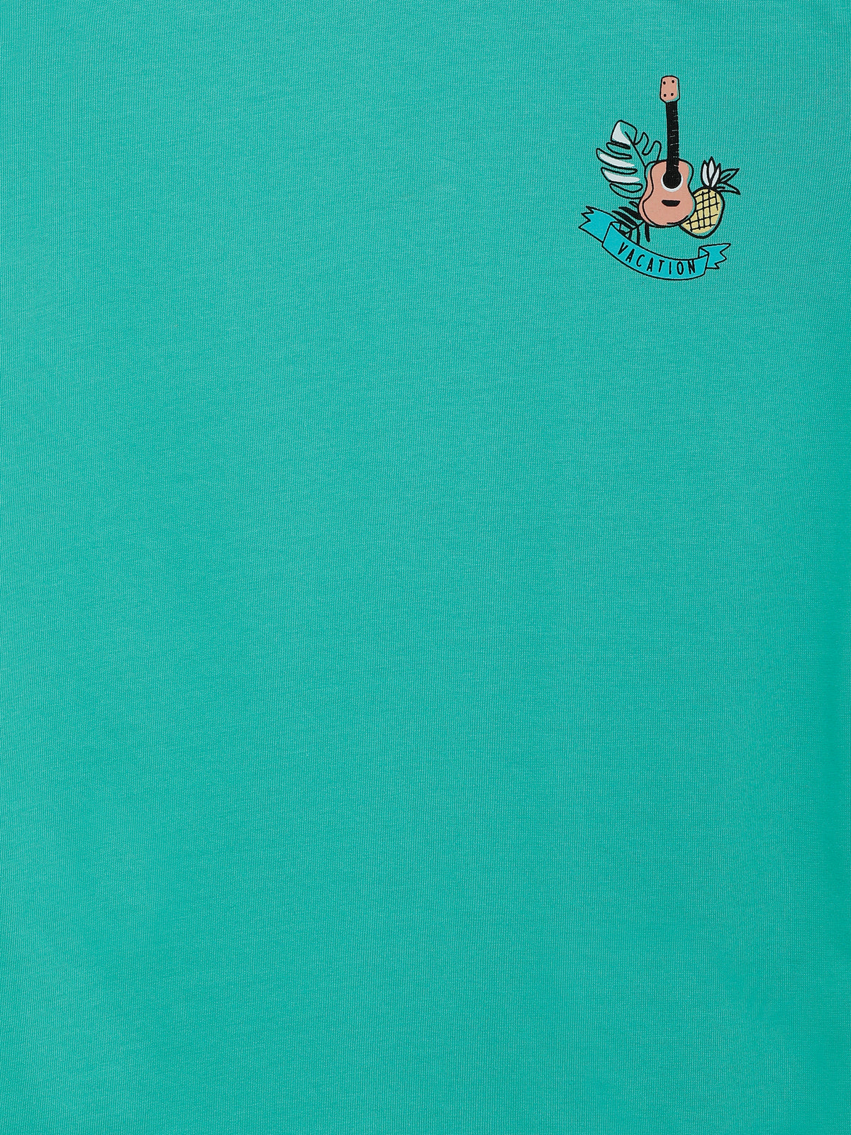 3PIN 100% Cotton Knit Half Sleeve Set of 2 Surf All Over Print and Vacation Printed T-shirt and Shorts Set - Blue and Aqua Green