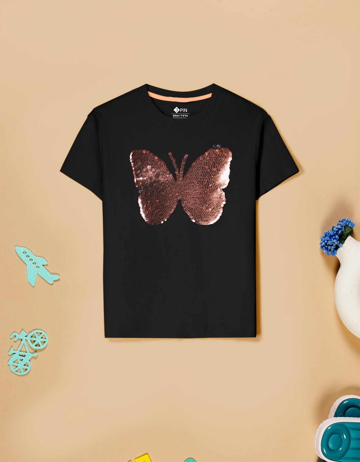 Girls Cotton Printed Round Neck T-Shirt - Pack of 5