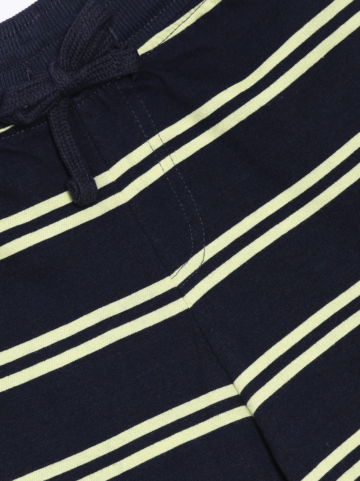 BOYS PACK OF 2 STRIPED AND COLOUR BLOCK SHORTS - BLACK AND YELLOW