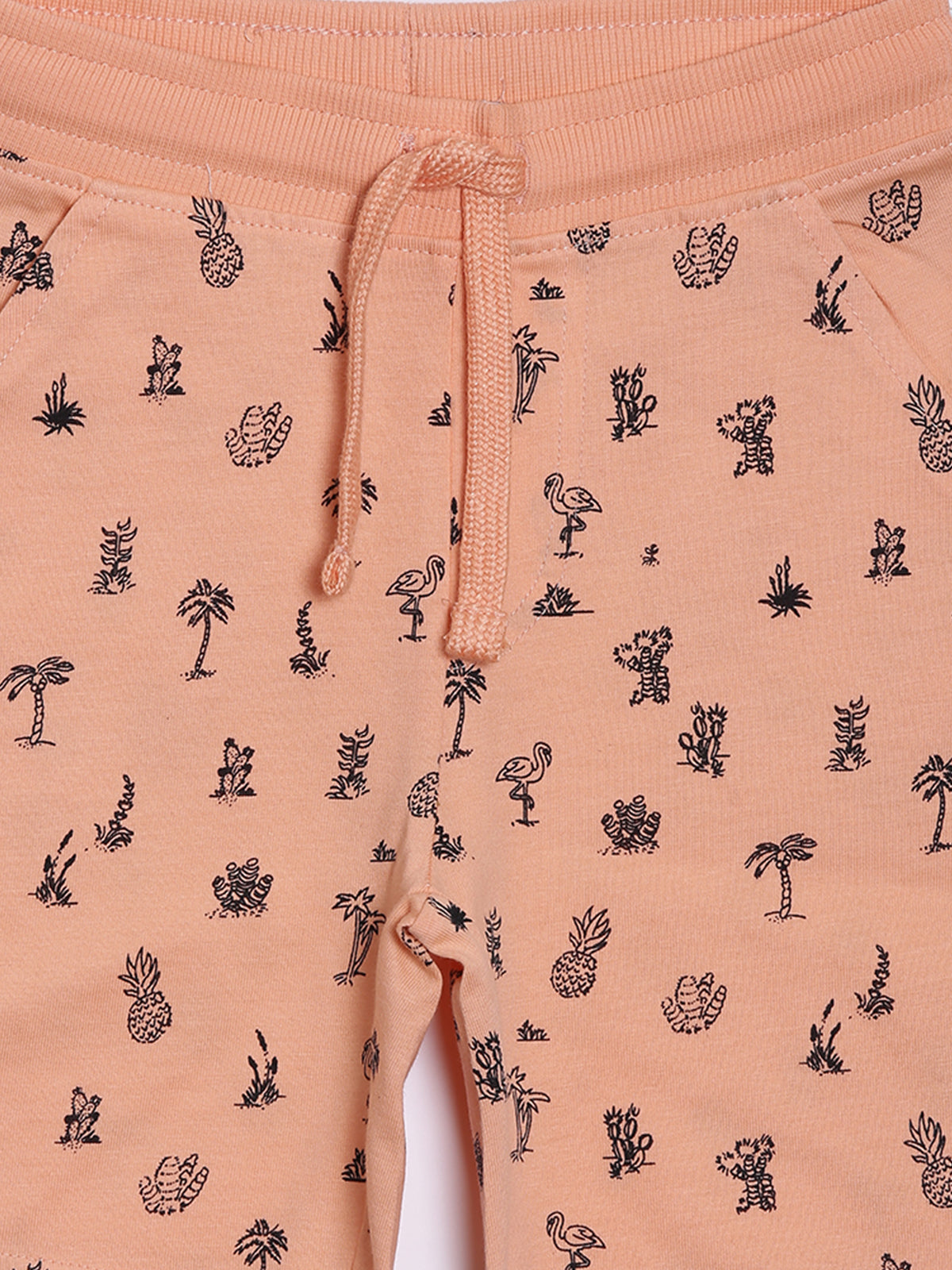 3PIN 100% Cotton Knit Half Sleeve Set of 2 Tiger and Game Printed T-shirt and Shorts Set - Navy Blue