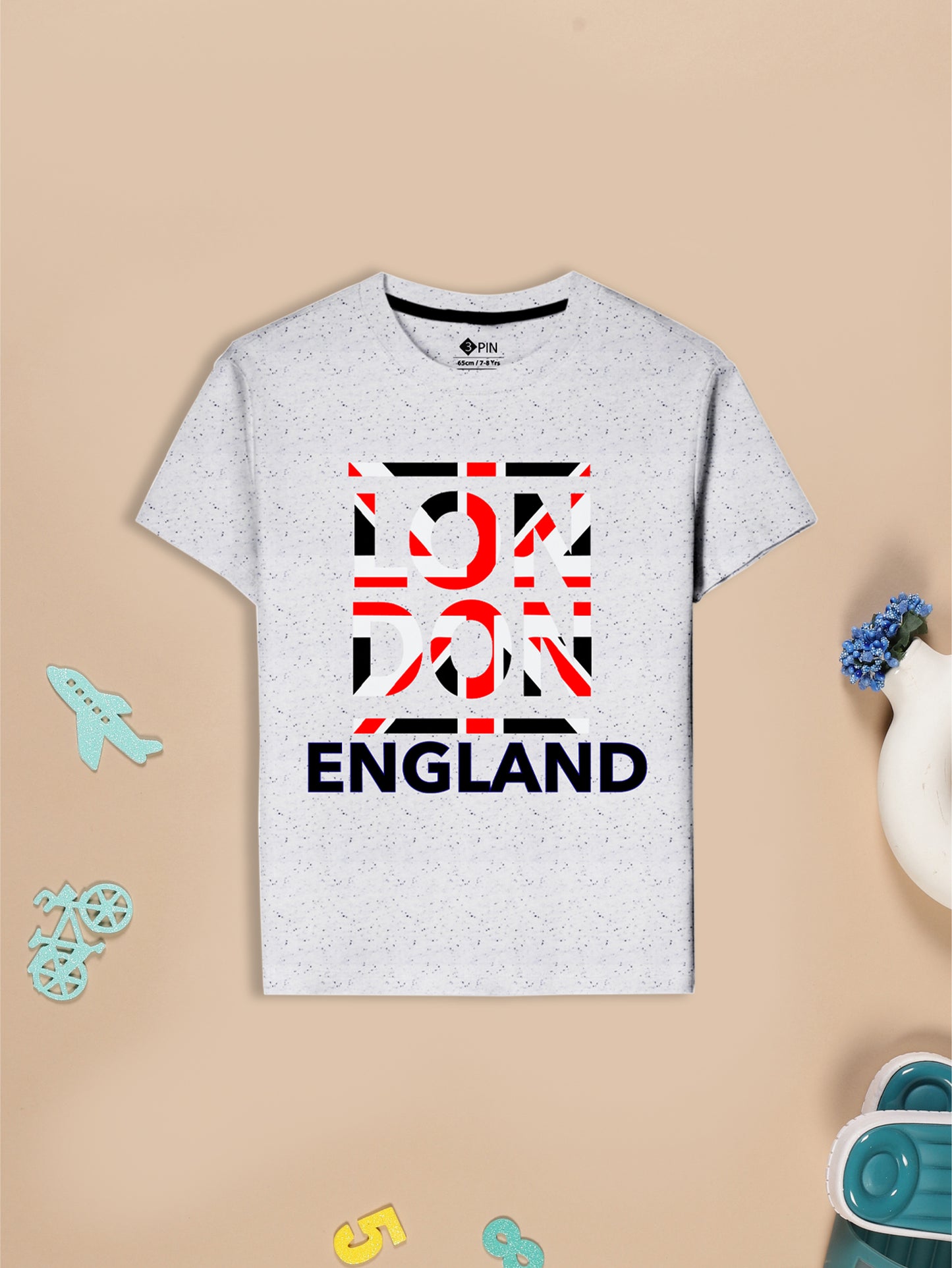 Boys Cotton Printed Round Neck T-Shirt - Pack of 5