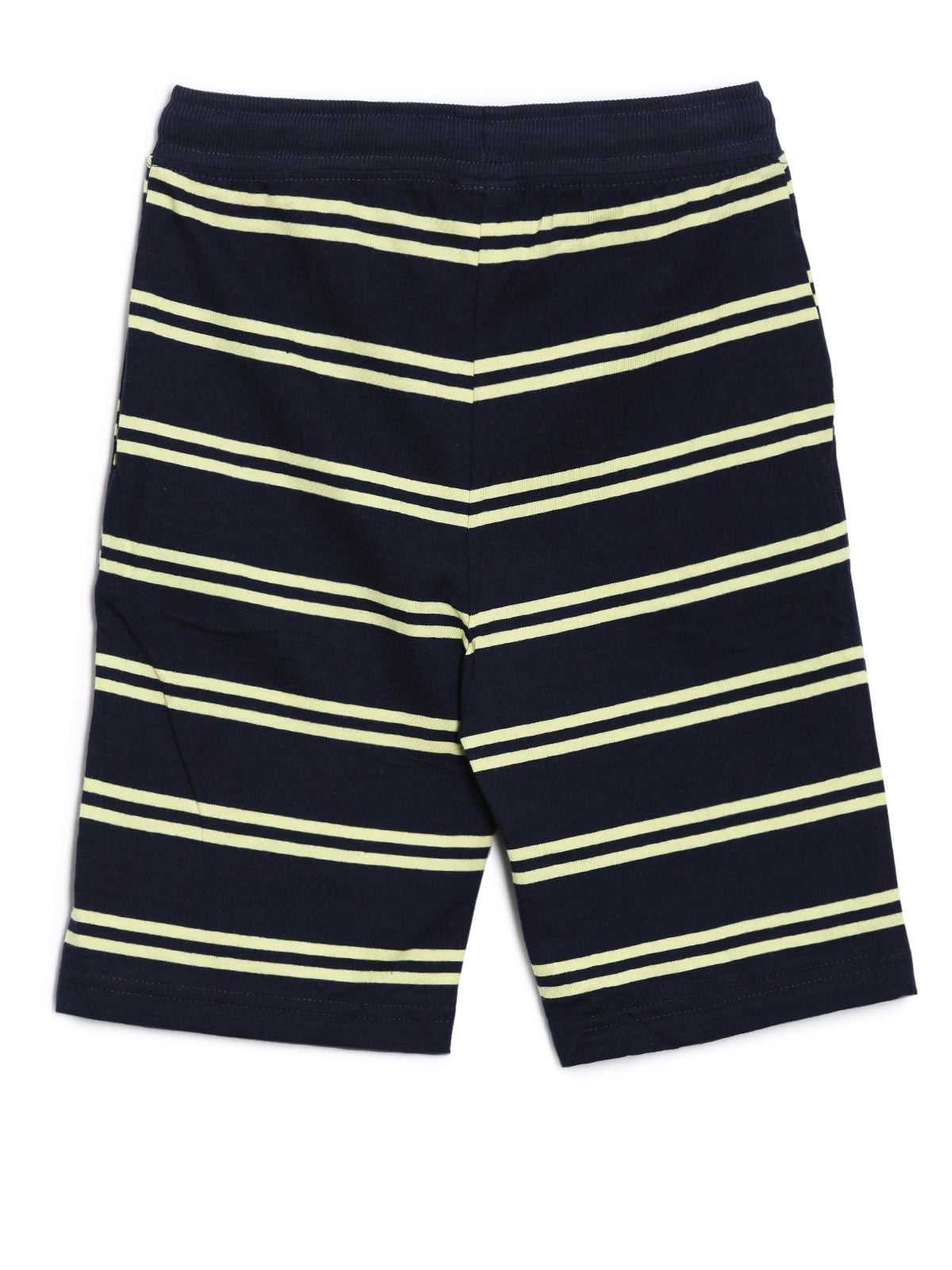 BOYS PACK OF 2 STRIPED AND COLOUR BLOCK SHORTS - BLACK AND YELLOW