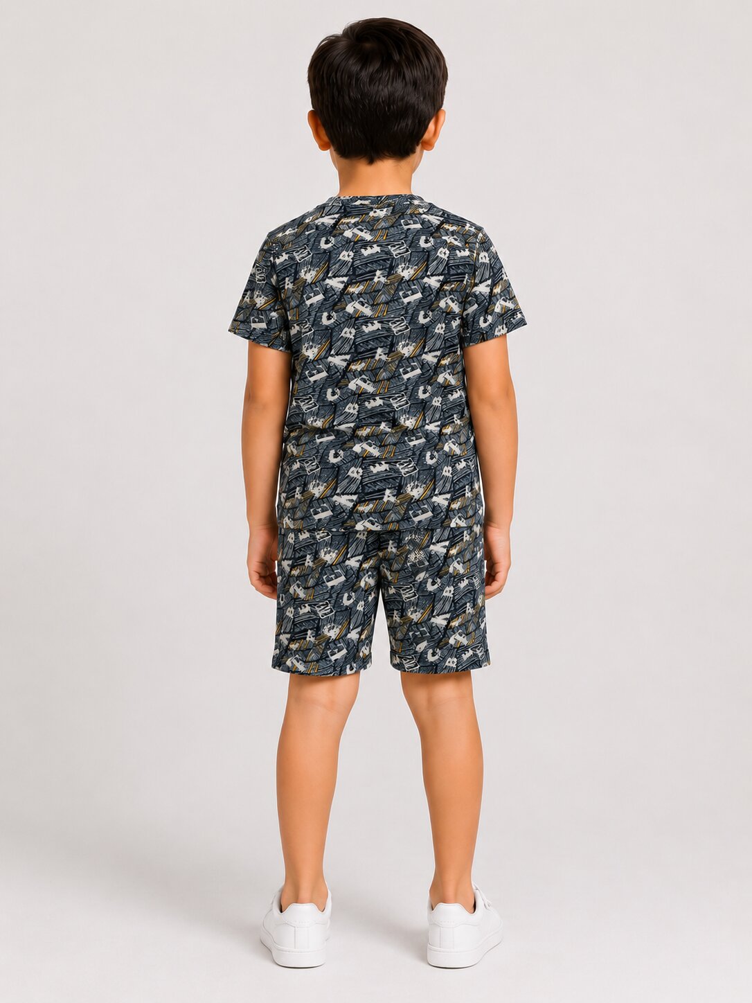 Boys Printed T-shirt with Shorts