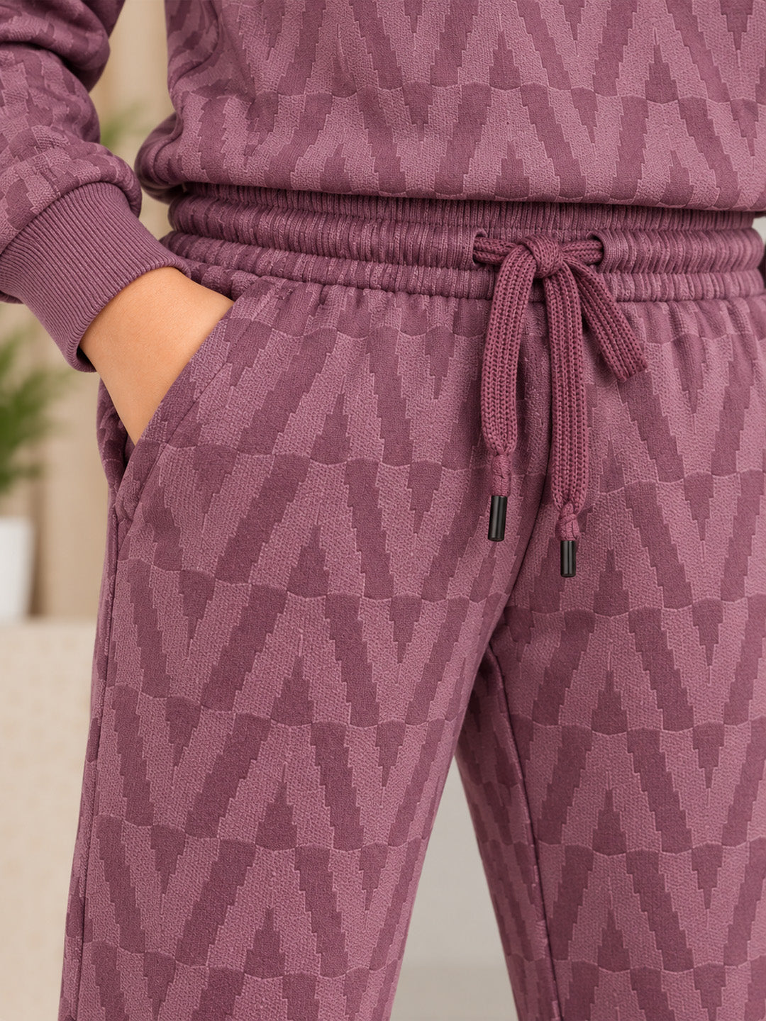 3Pin  Full Sleeve 80 Printed T-shirt and Pant Set - Peach