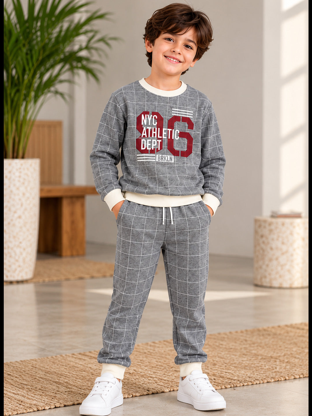 3Pin  Printed T-shirt and Pant Set - Grey