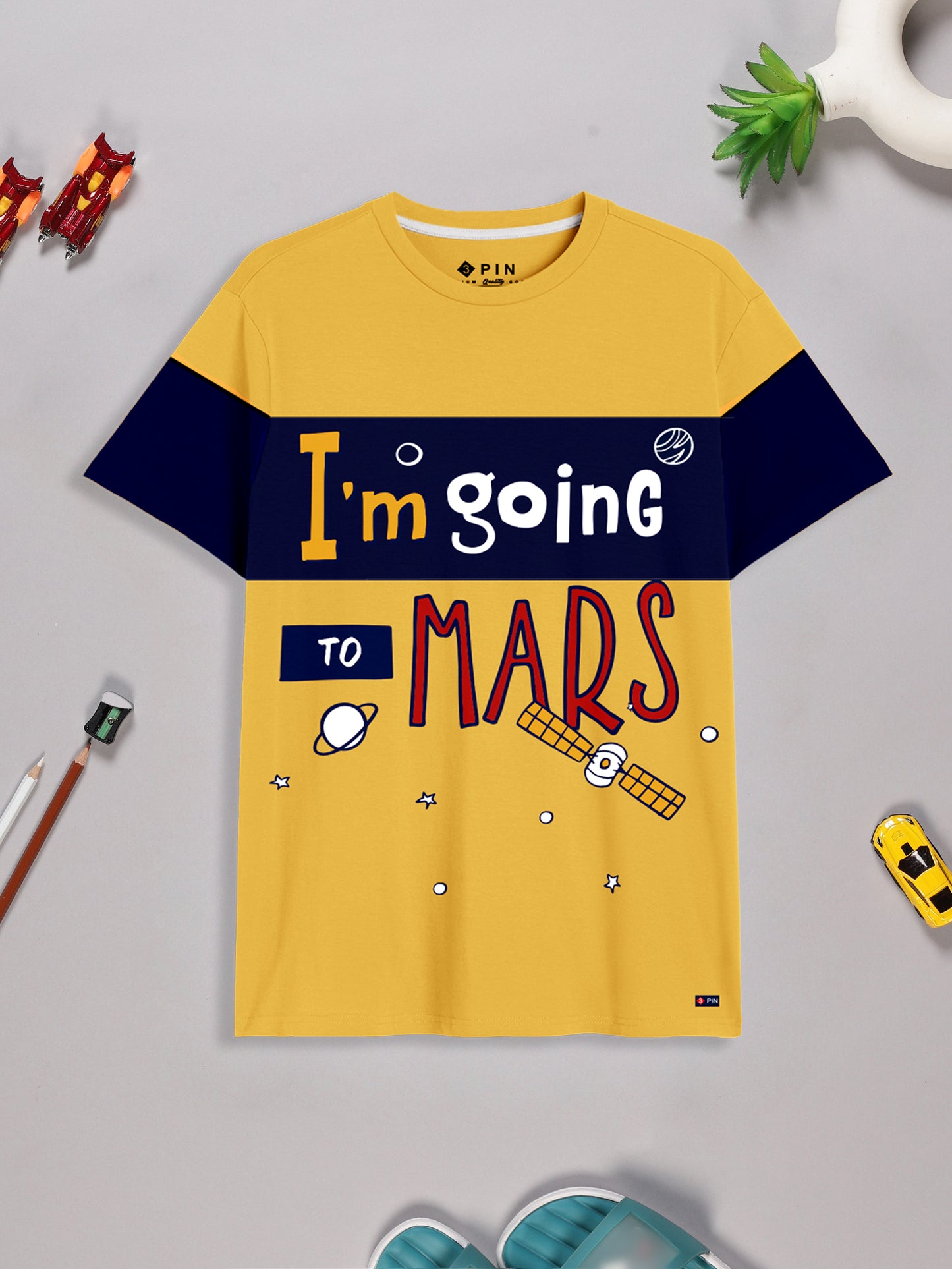 Boys Cotton Printed Round Neck T-Shirt - Pack of 5