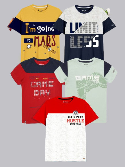 Boyz Cotton TShirts - Pack of 5