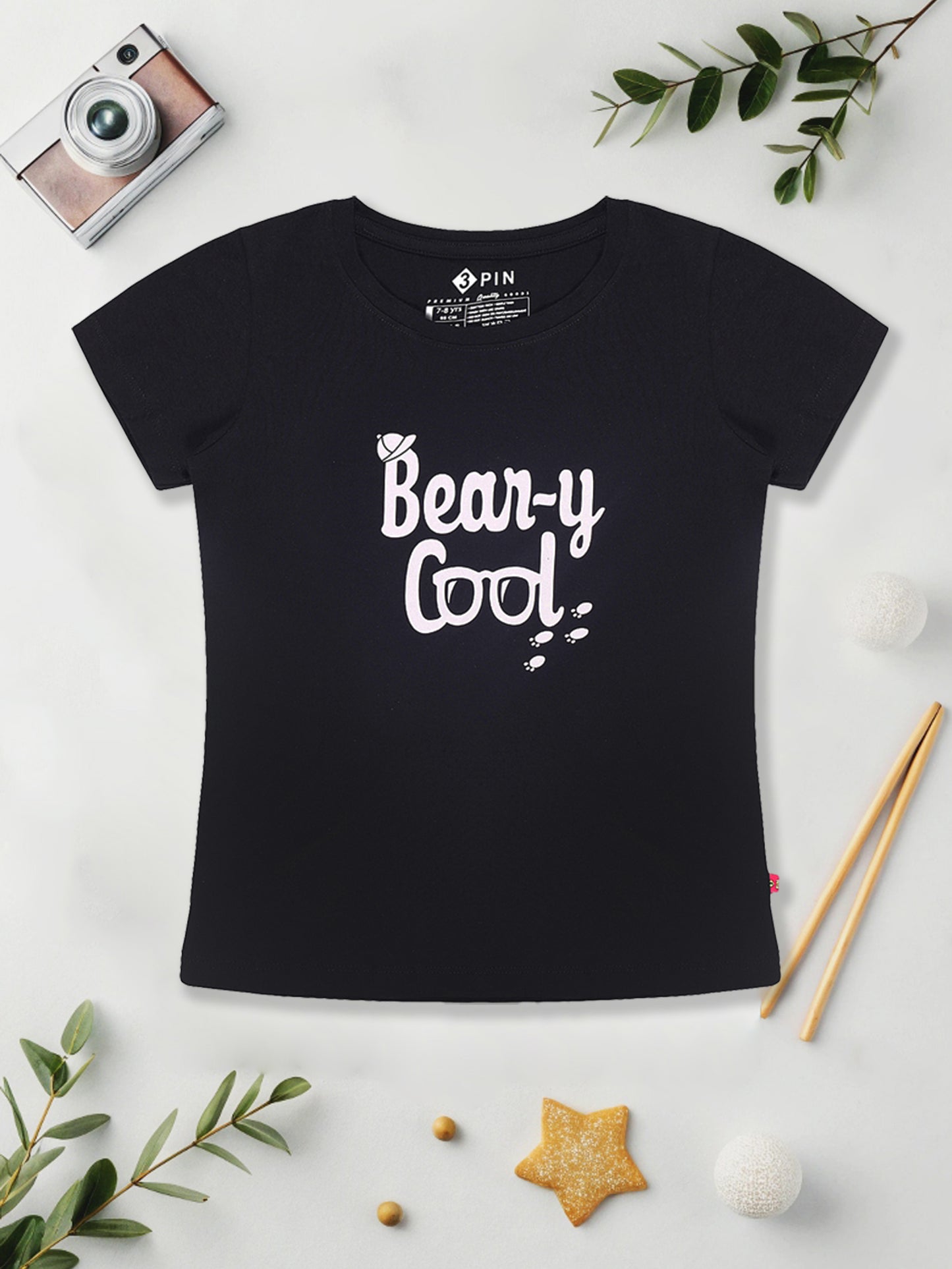 Girls Cotton Printed Round Neck T-Shirt - Pack of 5