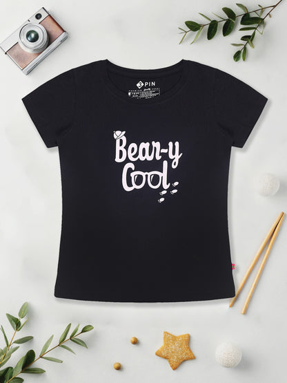 Girls Cotton Printed Round Neck T-Shirt - Pack of 5