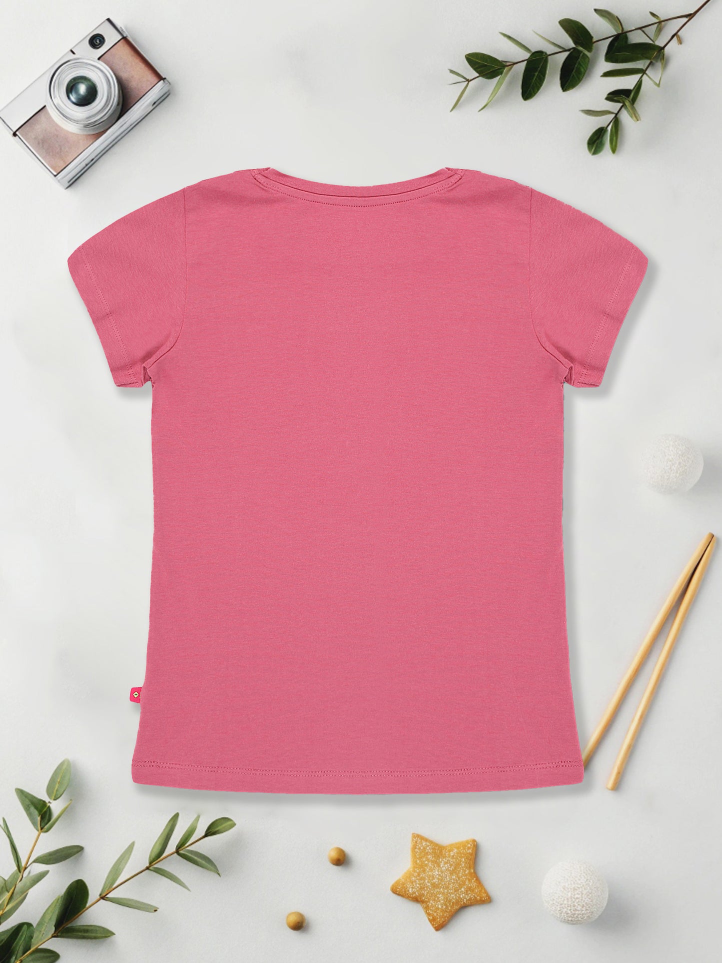 Girls Cotton Printed Round Neck T-Shirt - Pack of 5