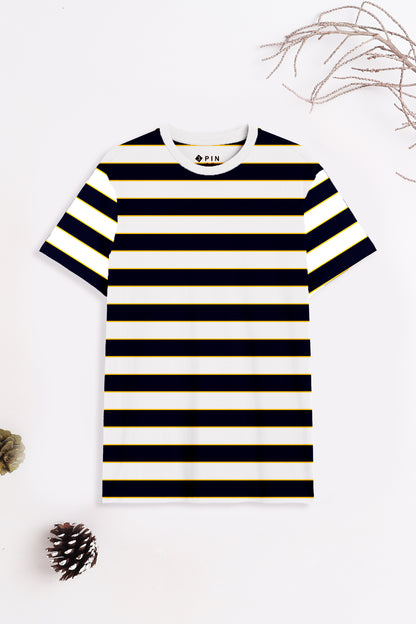 Boys Cotton Striped Round Neck T-Shirt - Pack of 5