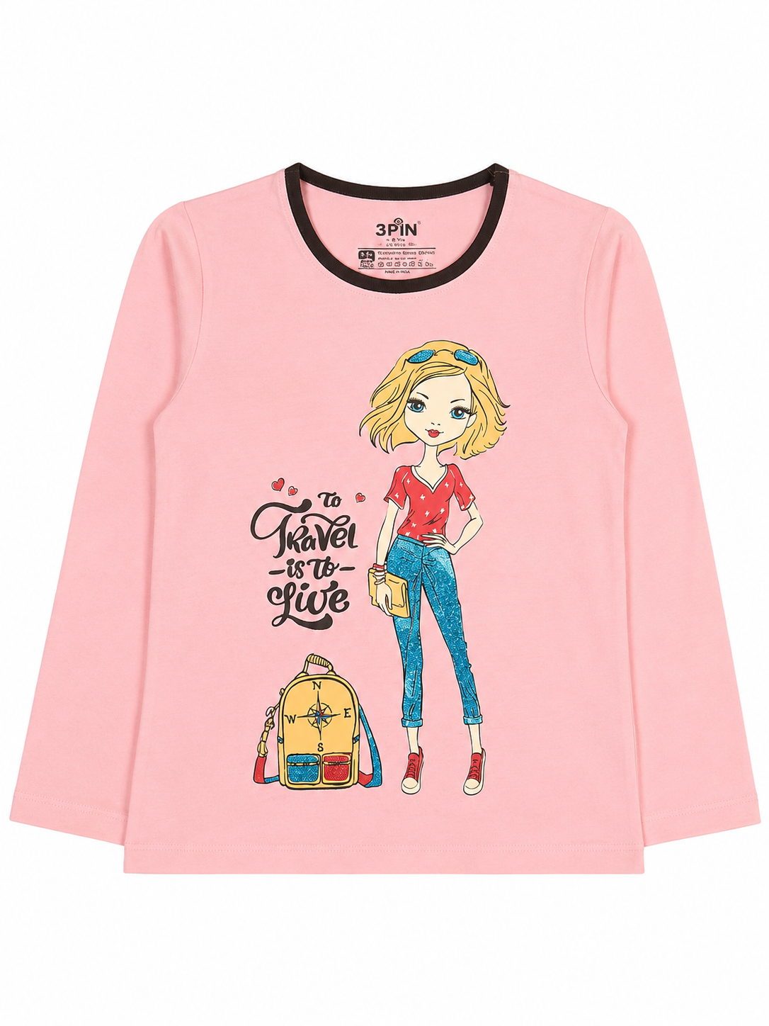 3PIN GIRLS FULL SLEEVE TSHIRT AND LEGGINGS SET