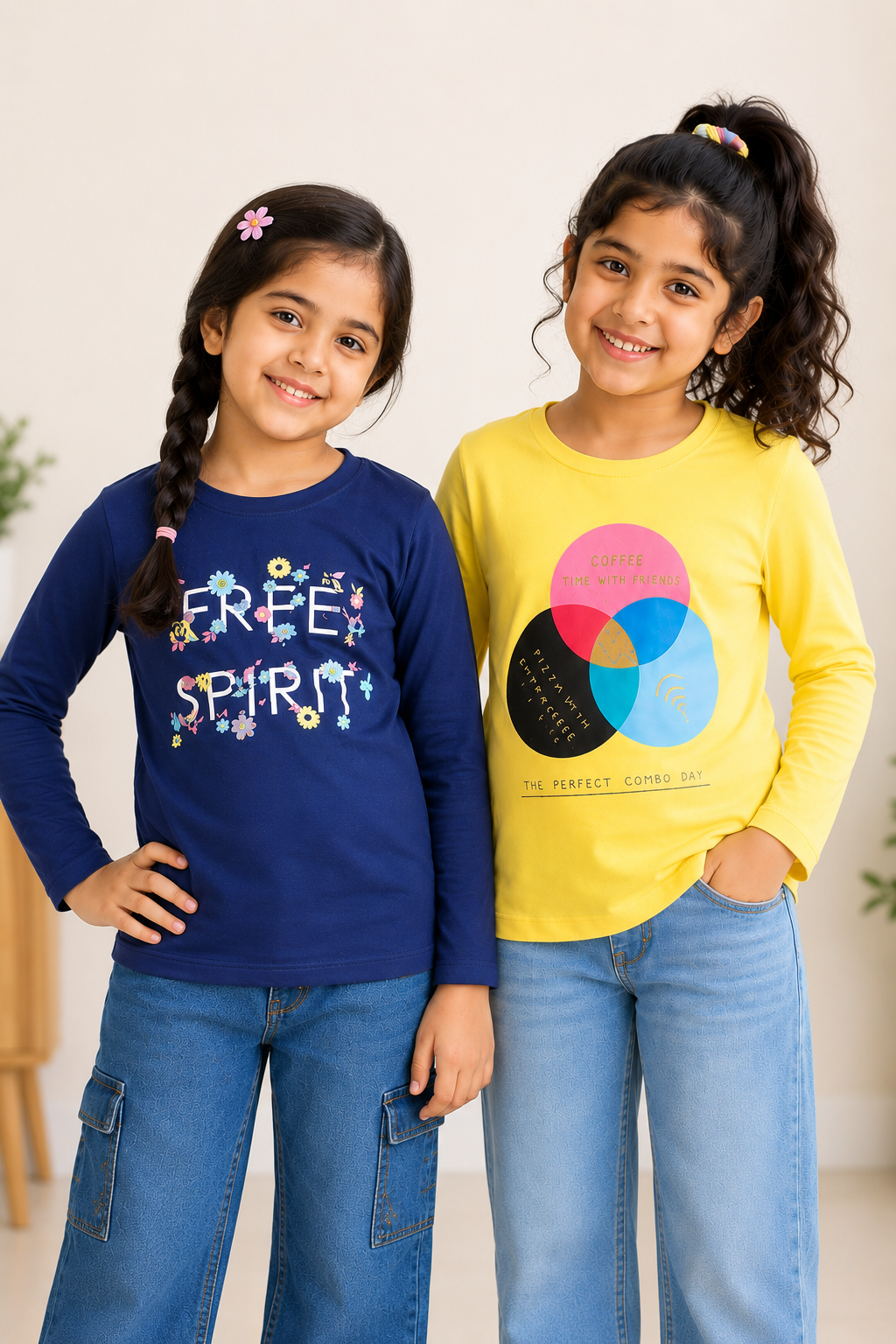 3PIN Girls pack Of 2 T-shirt 2-14 Y