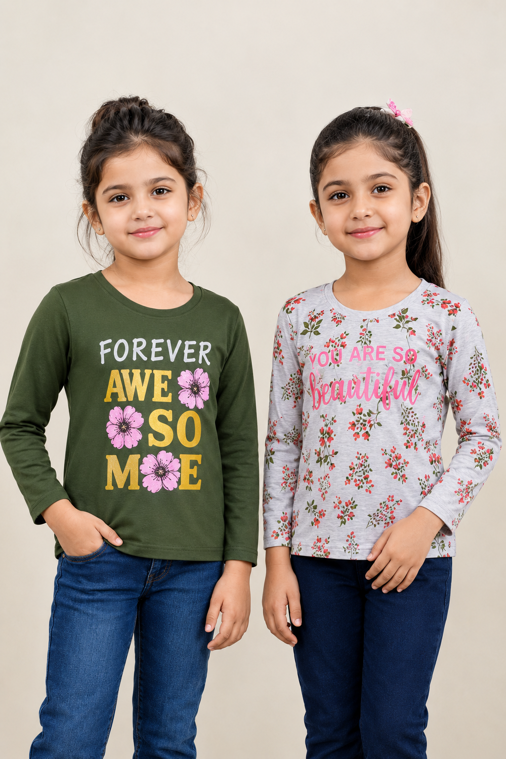 3PIN Girls pack Of 2 T-shirt 2-14 Y