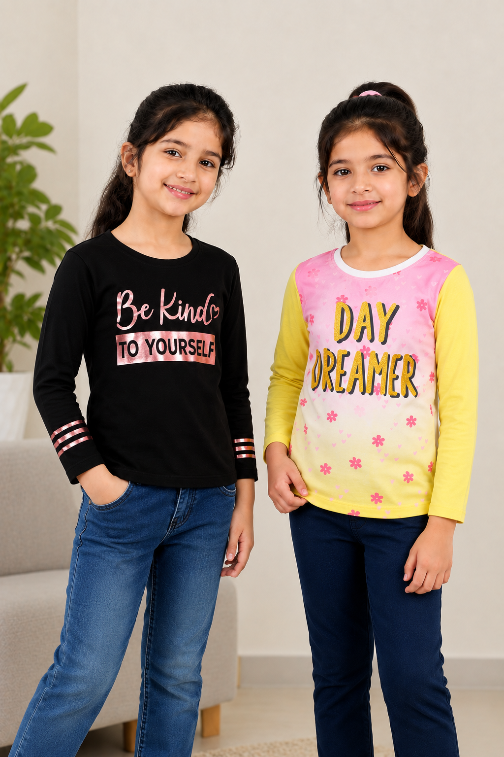 3PIN Girls pack Of 2 T-shirt 2-14 Y