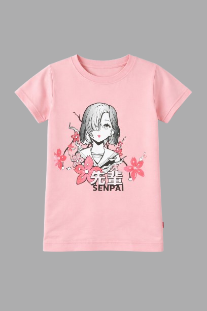 Girls Printed Typography T-Shirt