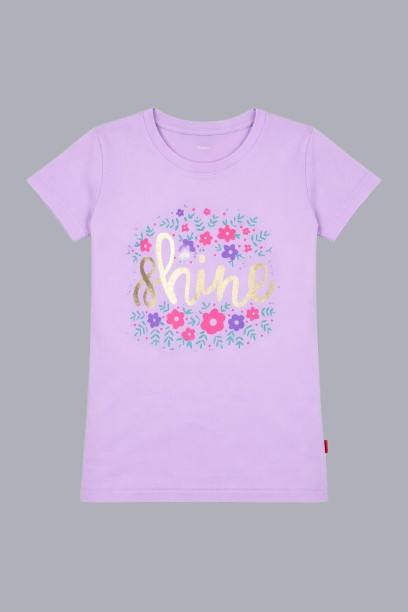 Girls Printed Typography T-Shirt