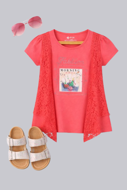 Girls Printed Cotton Regular Top