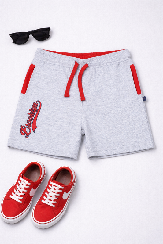 BOYS PRINTED SHORTS - GREY