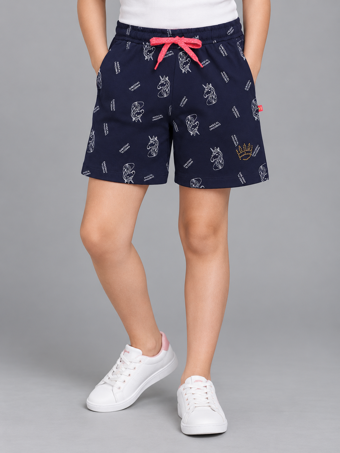 Girls Unicorn Print-Shorts
