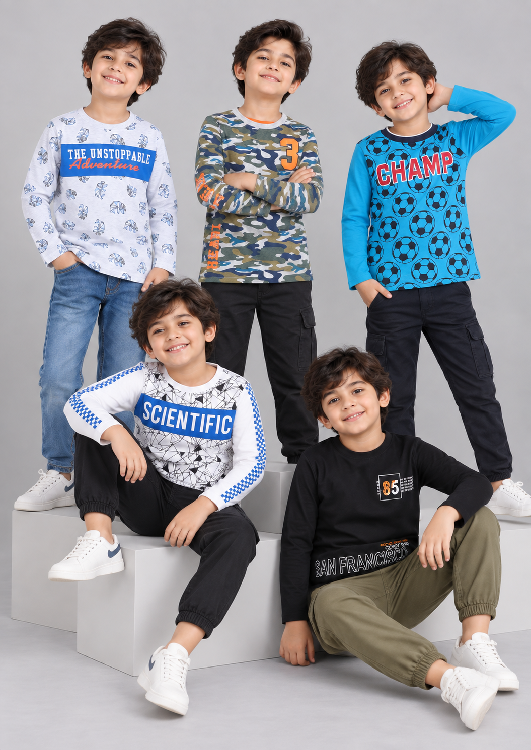 Boyz Cotton Sweatshirts - Pack of 5