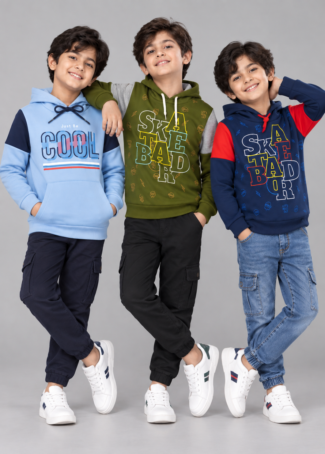 Boyz Cotton Hoodies - Pack of 3