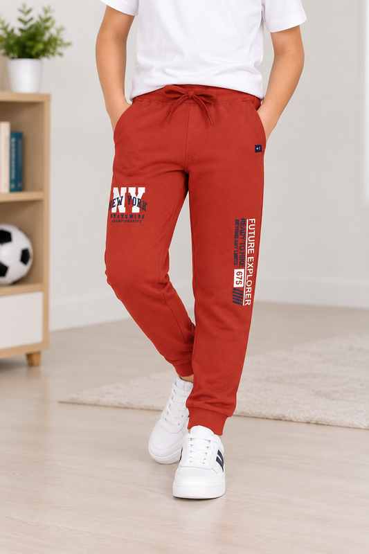 Boys Cotton Joggers Printed