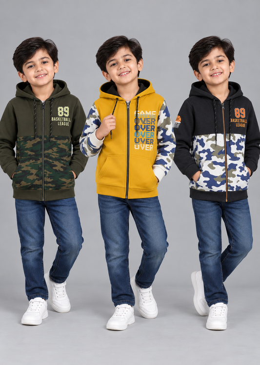 Boyz Cotton Hoodies - Pack of 3
