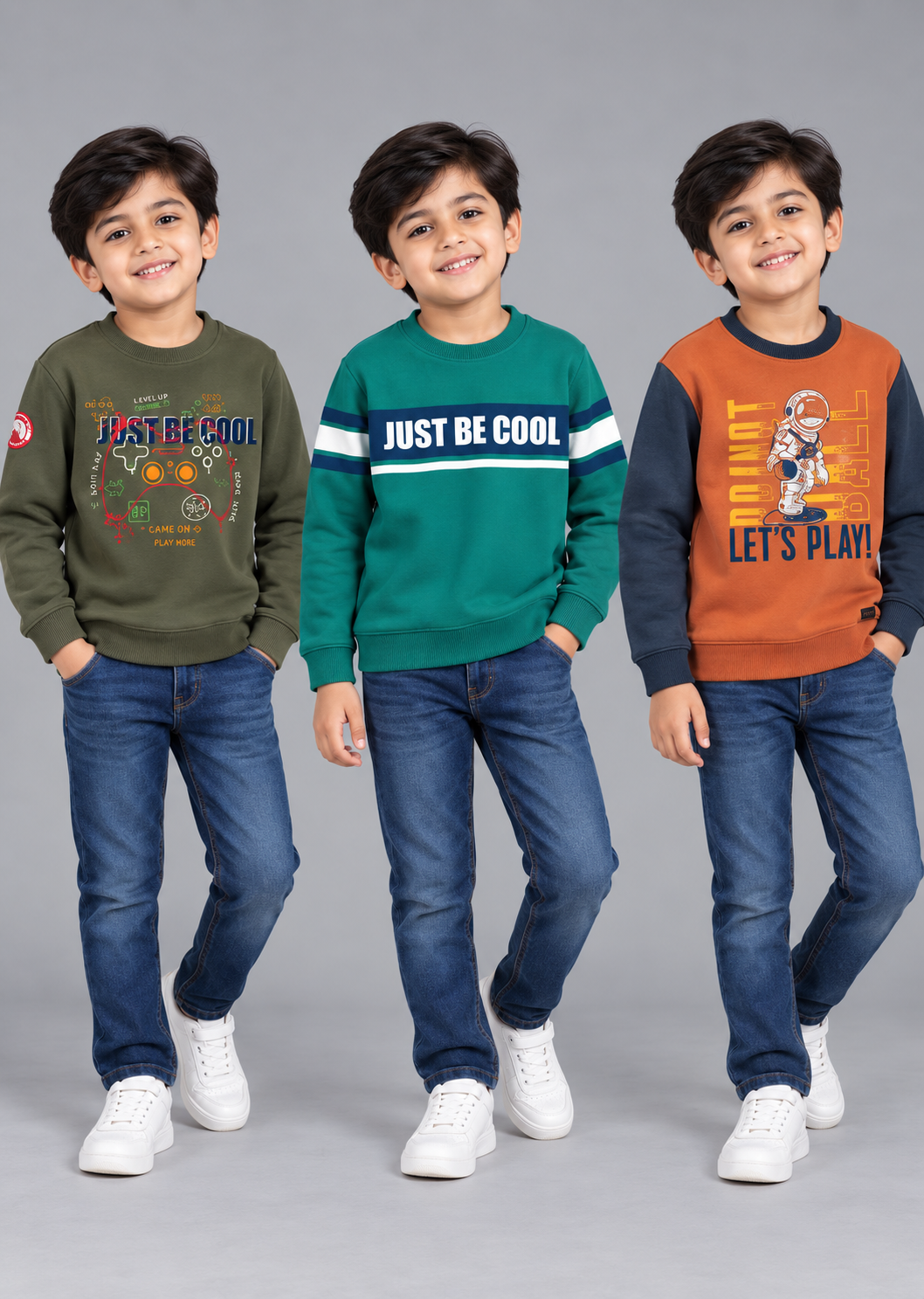 Boyz Cotton Sweatshirts - Pack of 3