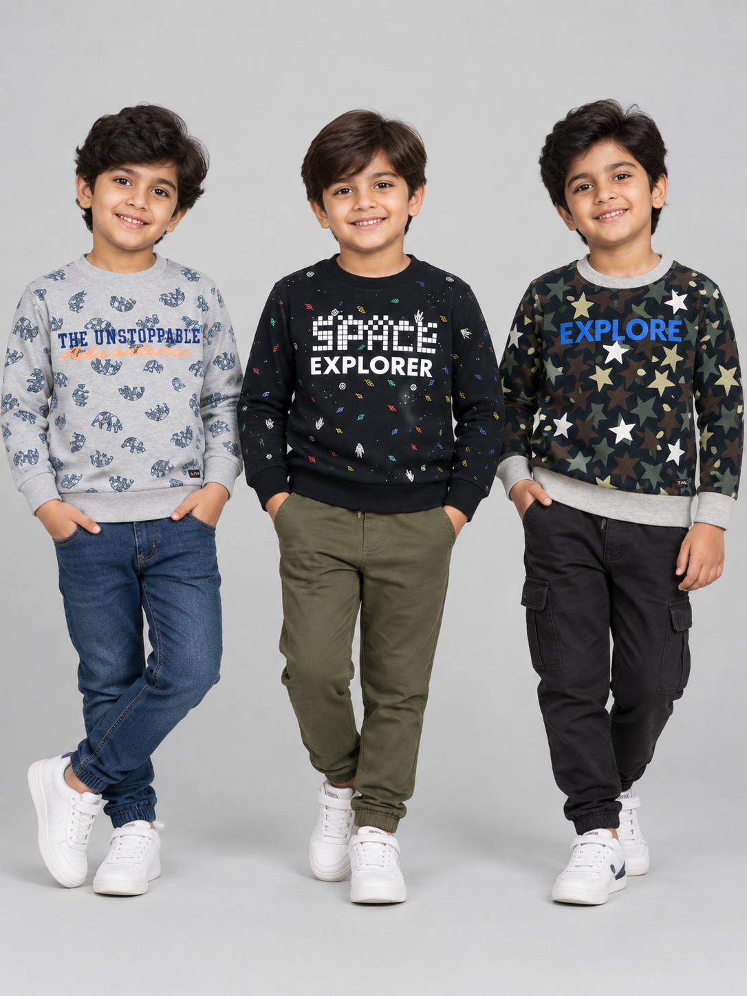 Boyz Cotton Sweatshirts - Pack of 3