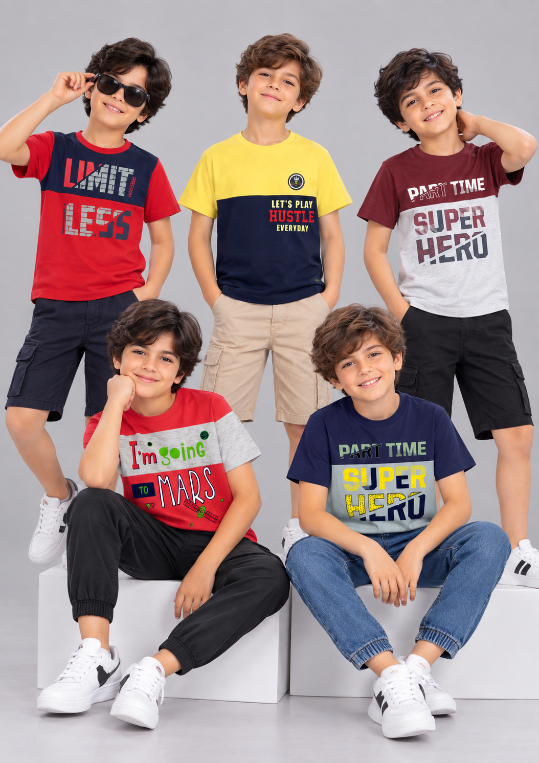 Boyz Cotton TShirts - Pack of 5