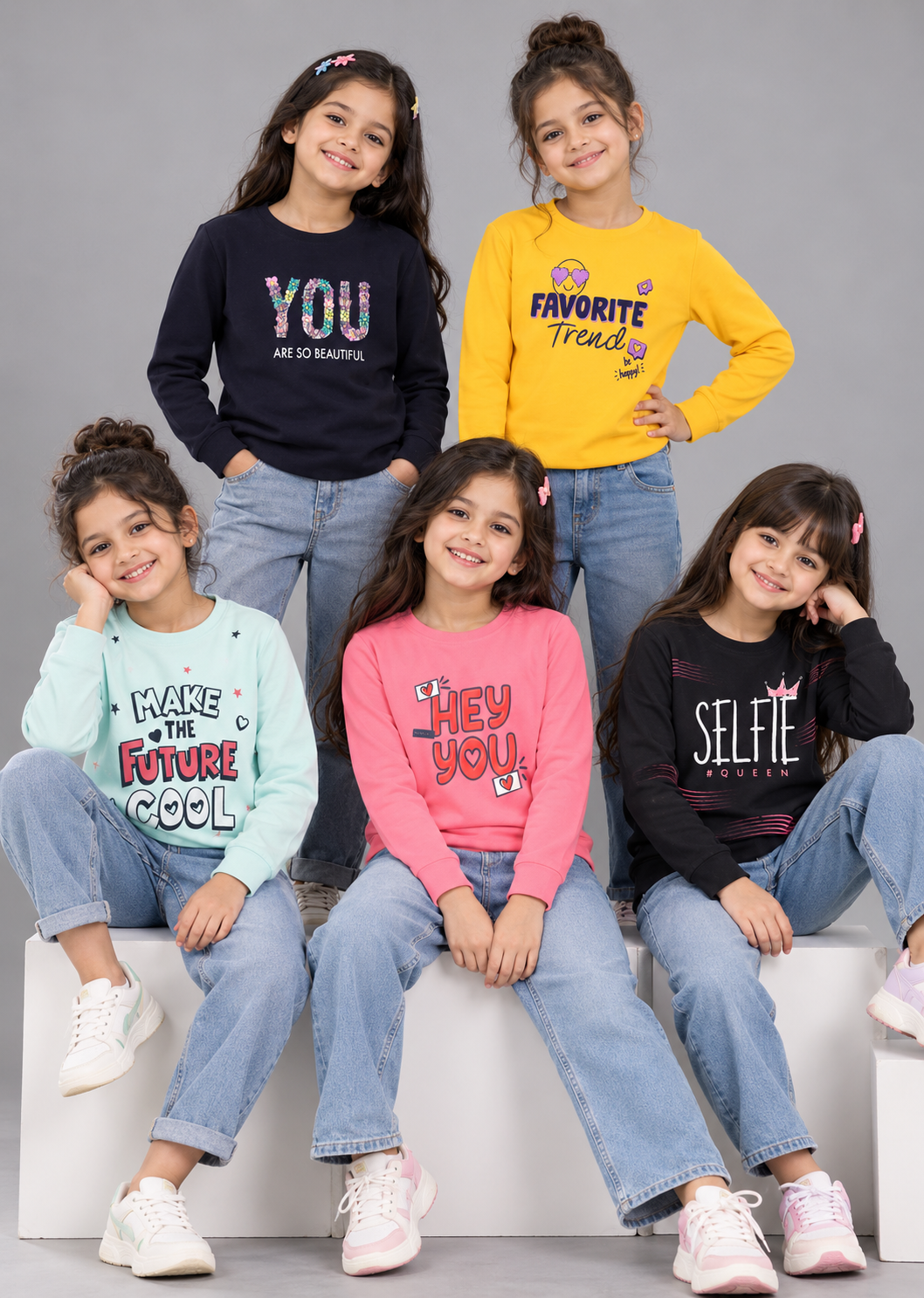 Girlz Cotton Sweatshirts - Pack of 5