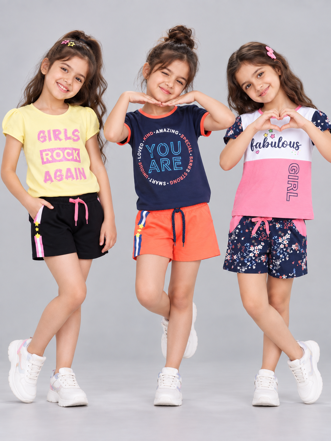 Girlz T-Shirt & Shorts Set - Pack of 3