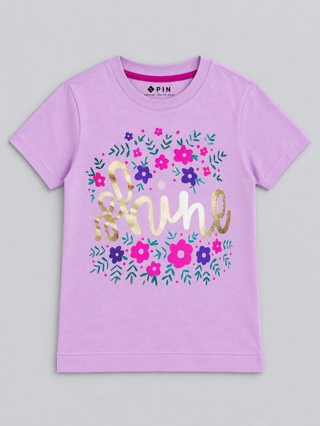 Girls Printed Typography T-Shirt