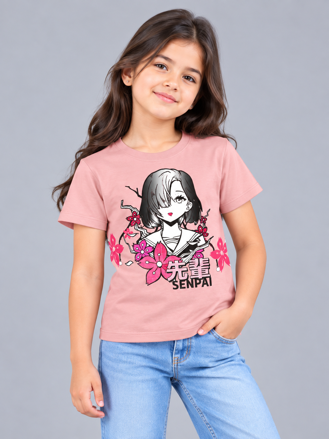 Girls Printed Typography T-Shirt