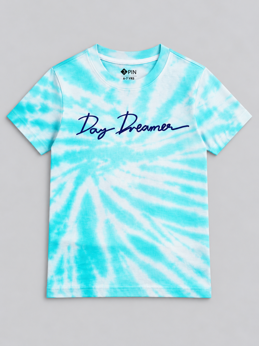 Girls Printed Tie & Dye Round Neck Cotton T-Shirt