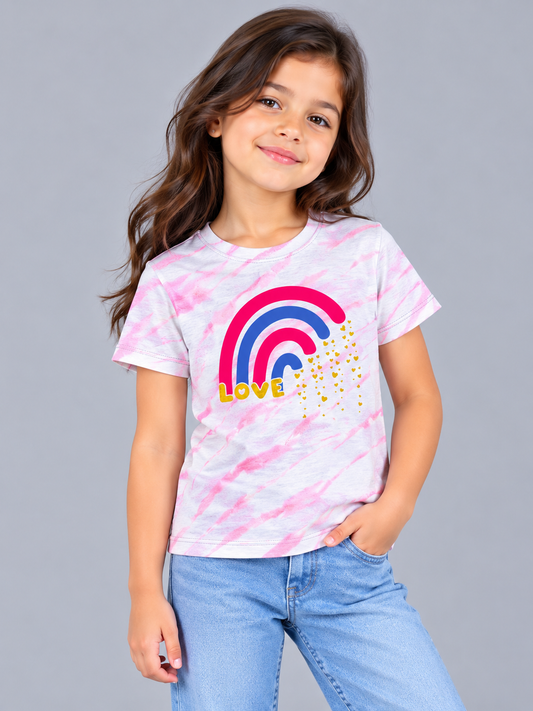 Girls Printed Tie & Dye T-Shirt