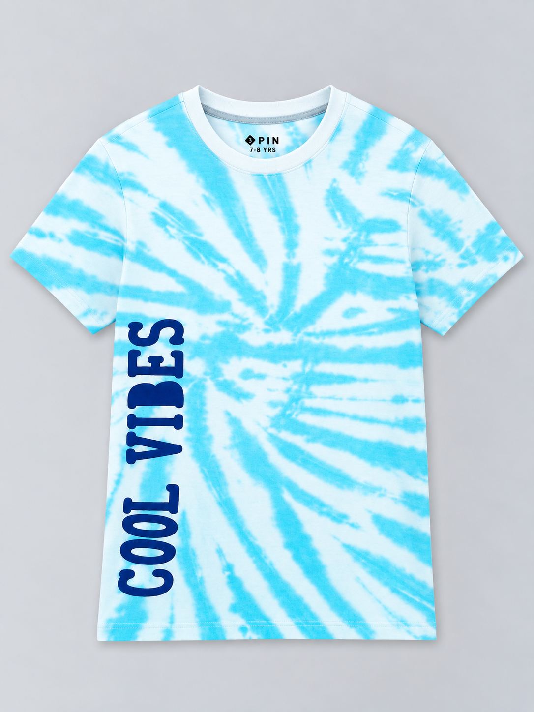 Boys Printed Tie & Dye Round Neck Cotton T-Shirt