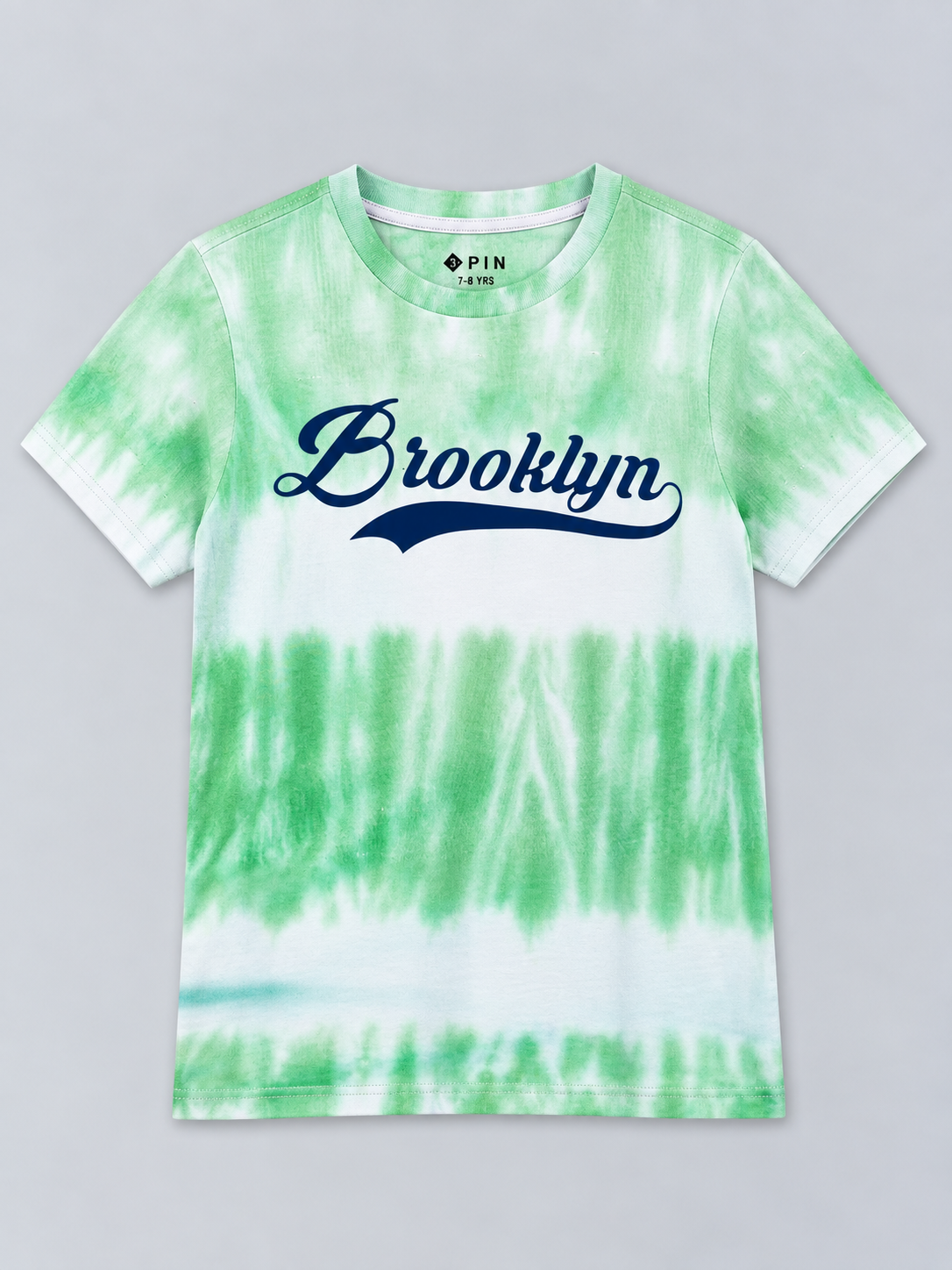 Boys Printed Tie & Dye Round Neck Cotton T-Shirt