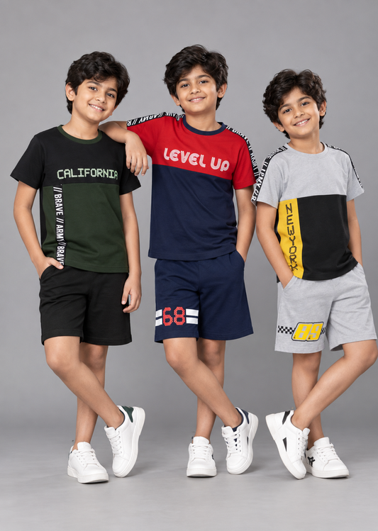 Boys Top and Shorts Set - Pack of 3