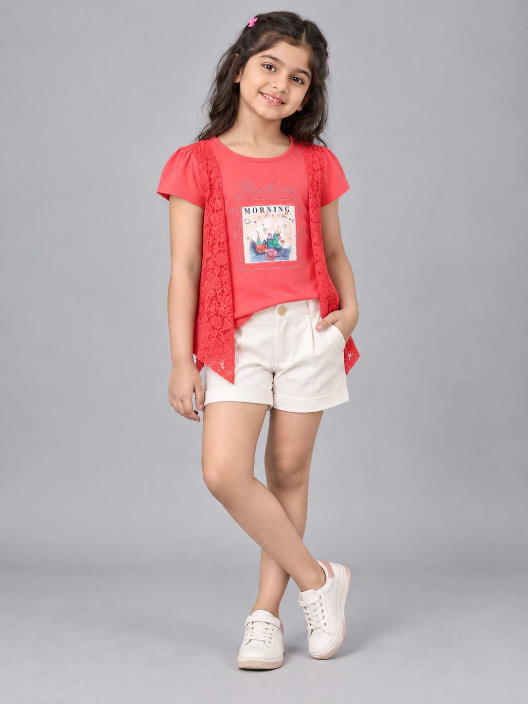 Girls Printed Cotton Regular Top