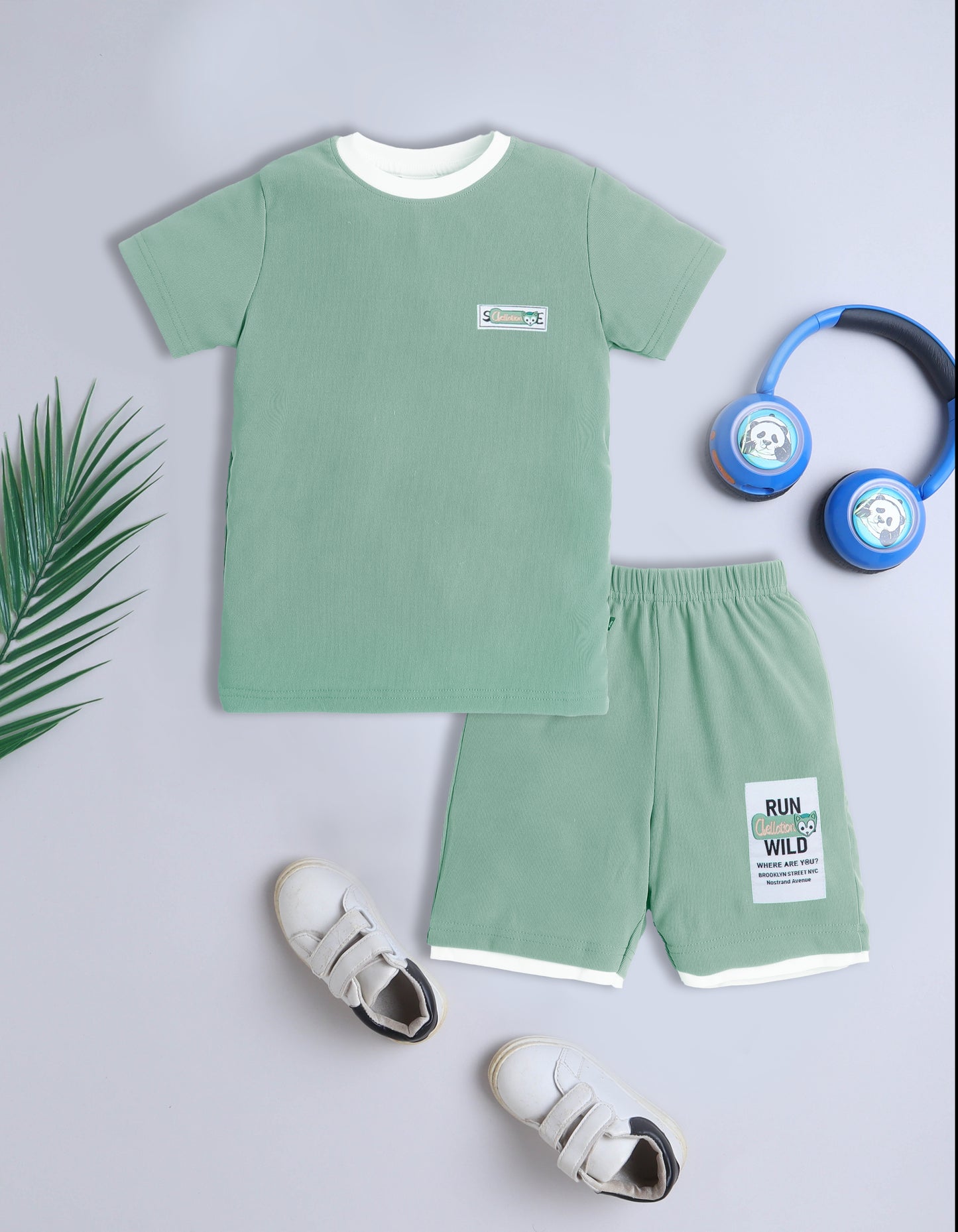 Boys Keno Rib Fabric Top and Shorts Set - Pack of 3