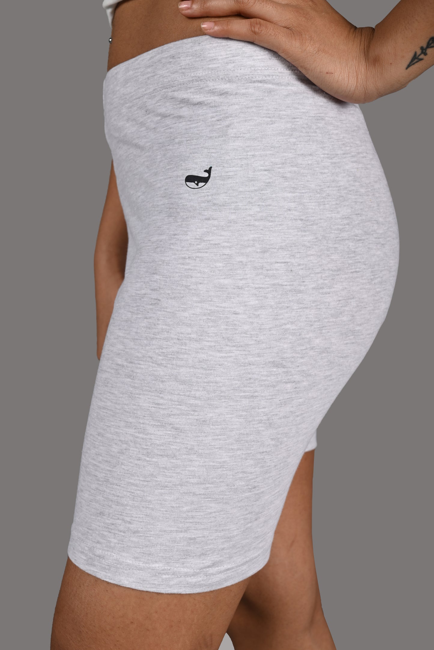 Cotton Lycra Solid Cycling Shorts - Black & Grey