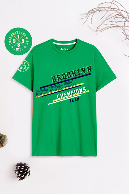 Boys Cotton Printed Round Neck T-Shirt - Pack of 5