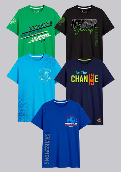 Boyz Cotton TShirts - Pack of 5